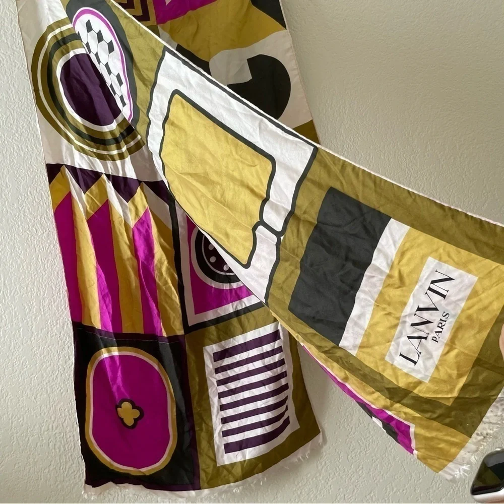 Lanvin long silk printed scarf